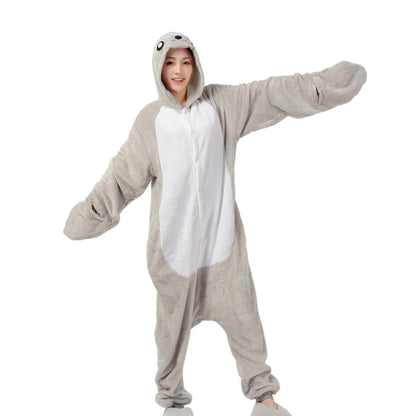 Animal Onesies Lion Tiger Leopard Wolf Fox Zebra Hippo Koala Bat Donkey Rabbit Chinchilla Frog Bee Penguin Dog Kigurumi Adult