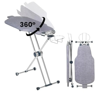 Dazzl 360° Dual-Sided Iron Board - Torso-Shaped Ironing Board Full Size with 8-Level Adjustable Height Rotatable and Detachable