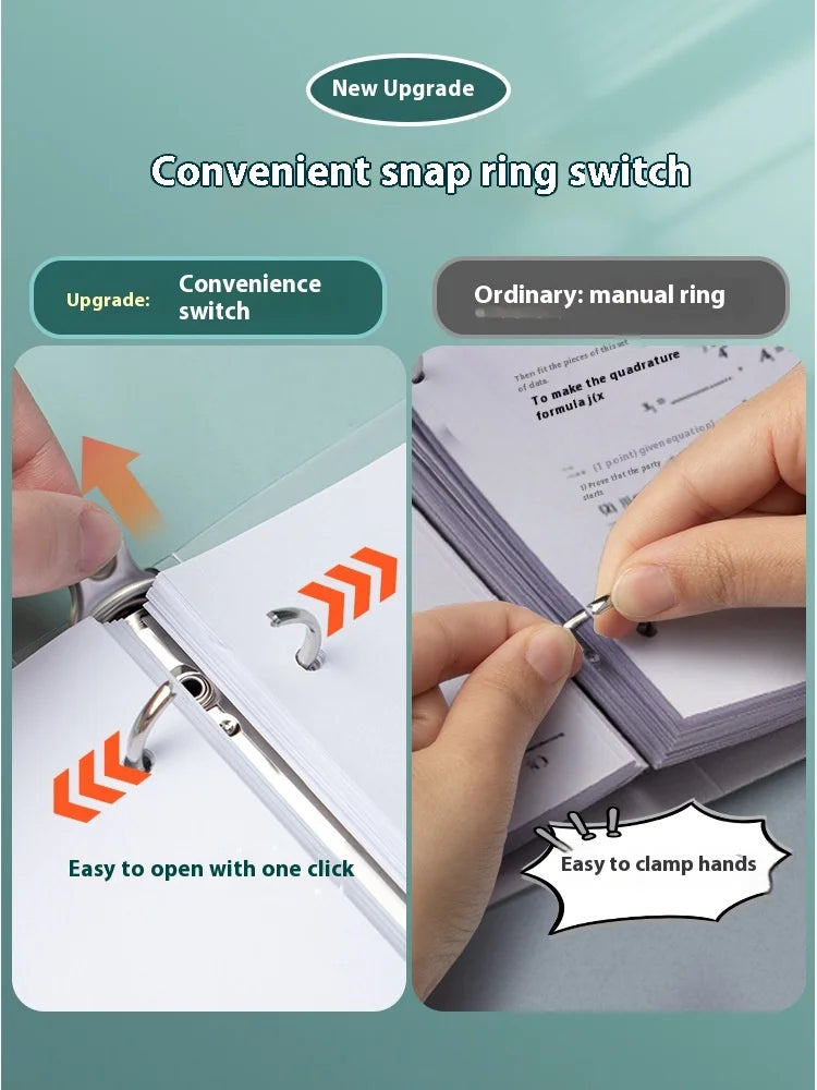 NONE Four Hole A4 Punched Binder 4-hole Folder Data Book Storage Book Clip Shell Insert Bag Paper Binding clip Office Notes