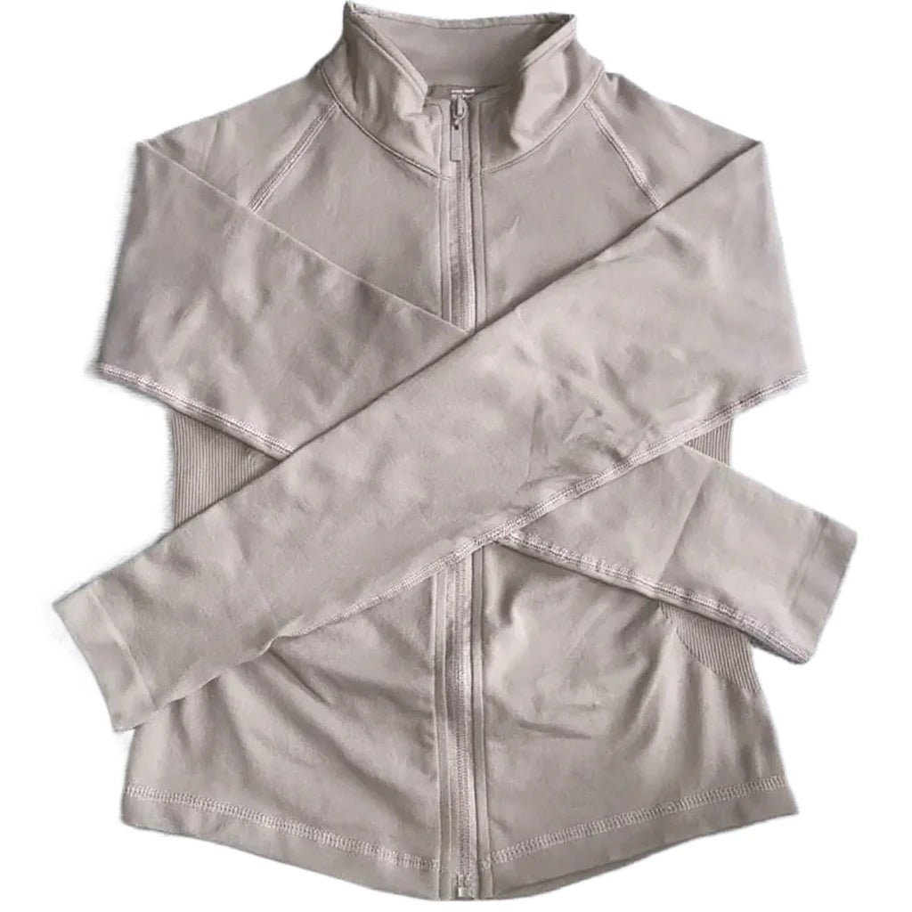 Long Sleeve Sports Jacket Women Zip Yoga Shirts Seamless Fitness Gym Top Sportswear Slim Fit Running Coats Workout Clothes Woman