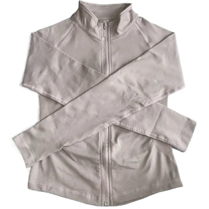Long Sleeve Sports Jacket Women Zip Yoga Shirts Seamless Fitness Gym Top Sportswear Slim Fit Running Coats Workout Clothes Woman