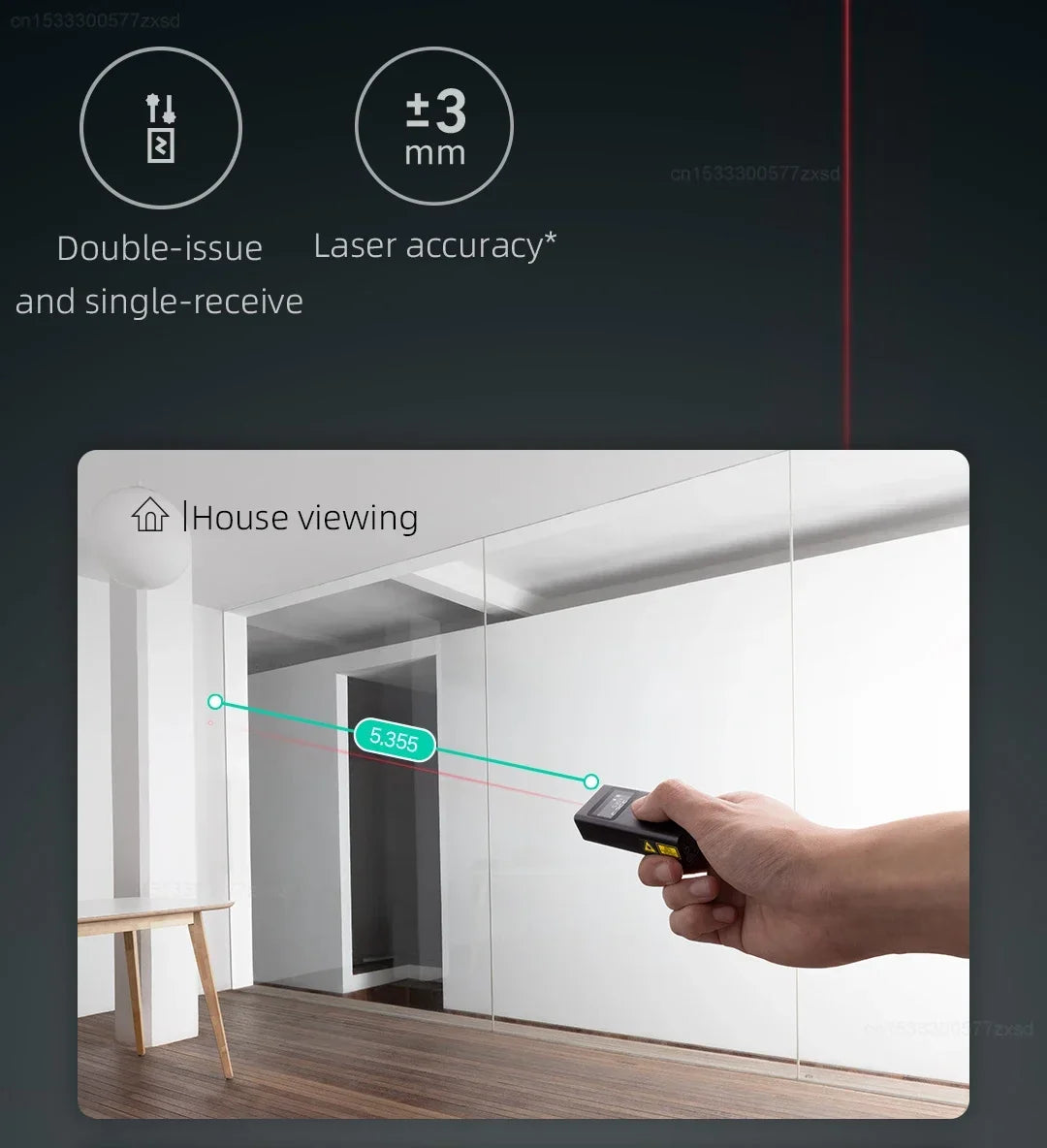 Xiaomi Mijia Smart Laser Range Finder Tape Measure Work with Mi Home APP Laser Rangefinder Distance Meter Digital Device Tools