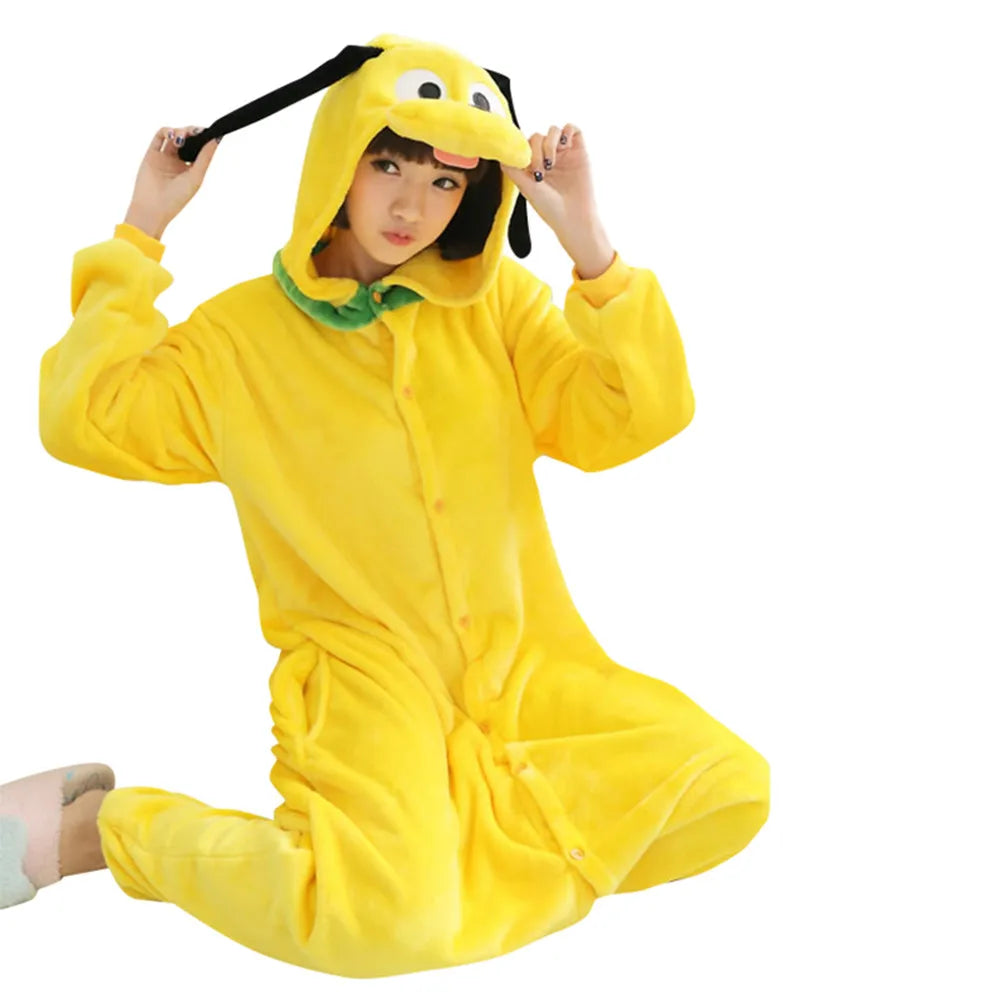 Animal Onesies Lion Tiger Leopard Wolf Fox Zebra Hippo Koala Bat Donkey Rabbit Chinchilla Frog Bee Penguin Dog Kigurumi Adult