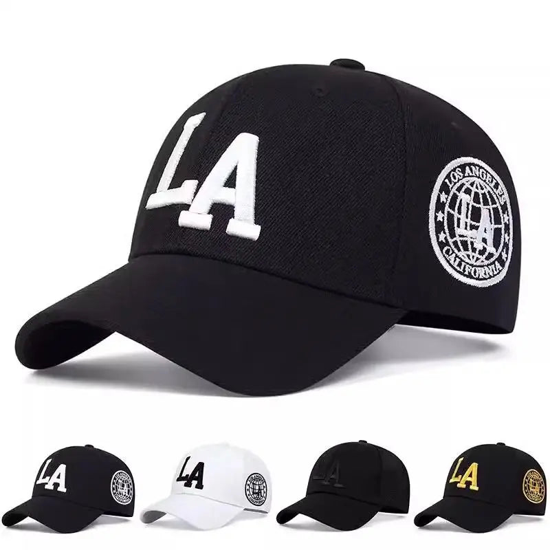 1pc Unisex LA Leter Embroidery Snapback Baseball Caps Spring and Autumn Outdoor Adjustable Casual Hats Sunscreen Hat