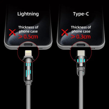 4-in-1 Fast Charging Cable 240W – USB-C, Lightning, USB-A