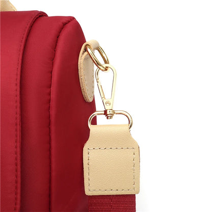 Fashionable women's backpack, adjustable shoulder straps, multiple back styles, zipper closure, polyester lining, suitable for v