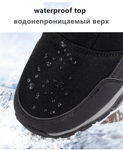 Large Size Winter Men's Boots Warm Plush Ankle Boots Sweat Wicking High-Top Warm Snow Boots Outdoor Sneakers Winter Men's Shoes