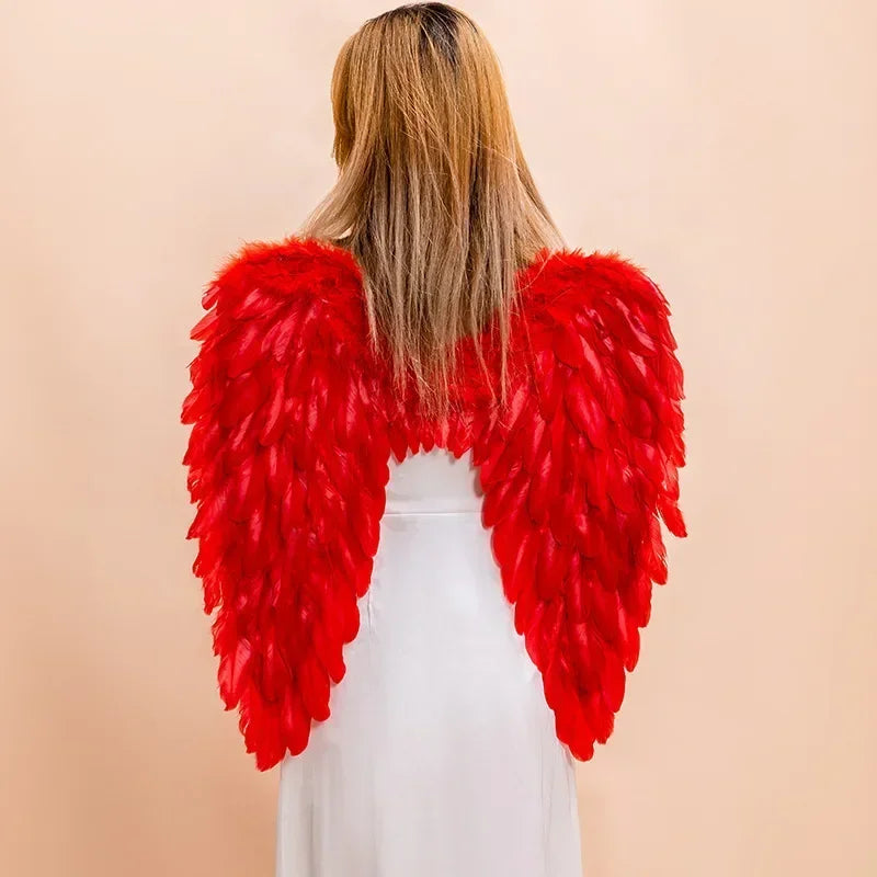 White Angel Feather Wings Festival PartyDecoration Props Scene Decoration Children Adult VictoriasSecret Fashion ShowPerformance