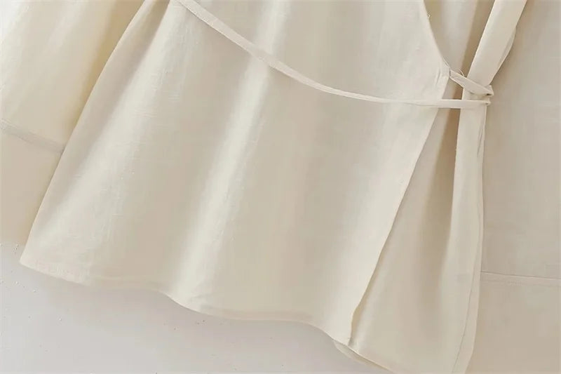 MUJER Kimono Woman Summer Long Sleeve Blouses For Women 2025 Vintage Y2k Top With Ties Loose Elegant And Youth Women's Blouses