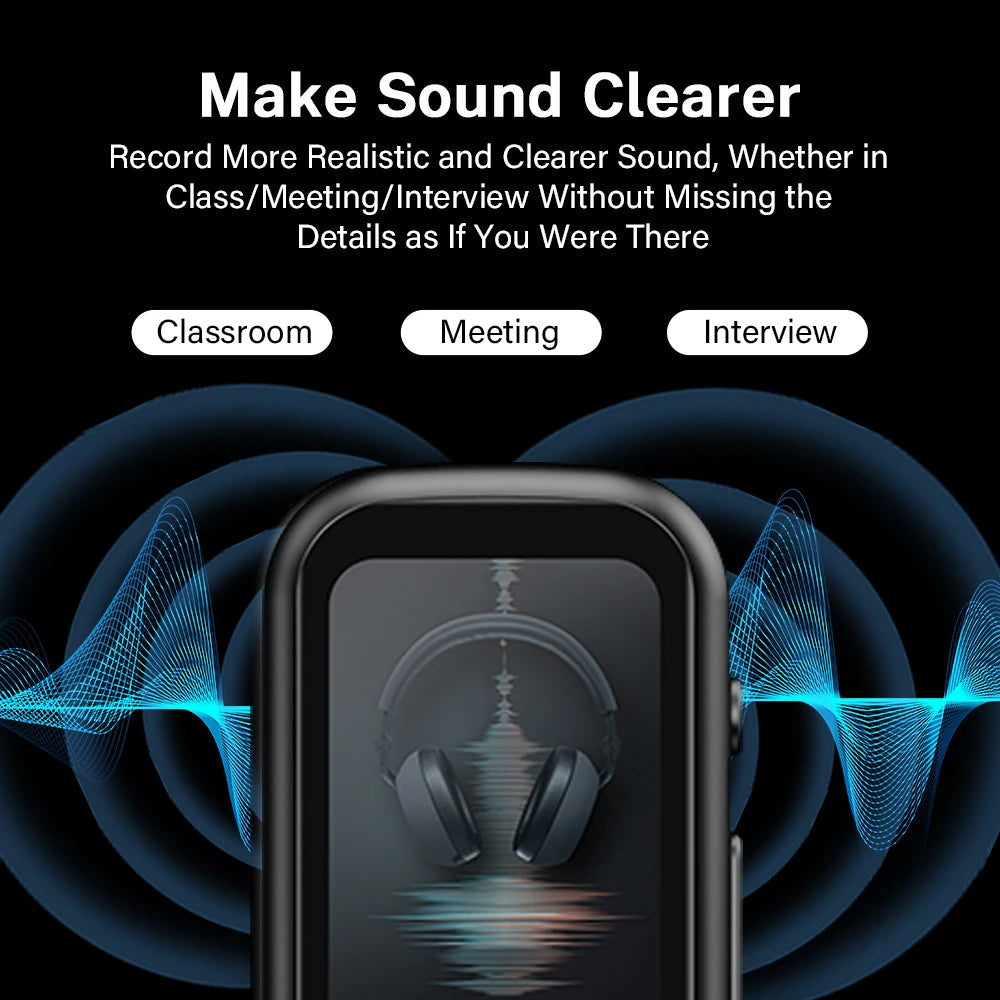 Deelife Professional Digital Voice Recorder With Playback MP3 Music Player 64G Noise Reduction small sound recorder