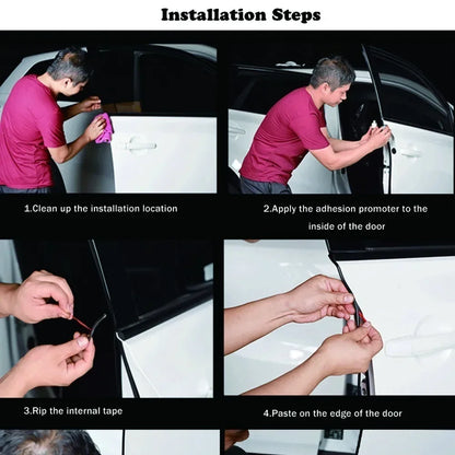 5M Transparent Car Door Edge PVC Scratch Protector Strips Car Anti-collision Sealing Strip Door Anti-scratch Transparent Strip