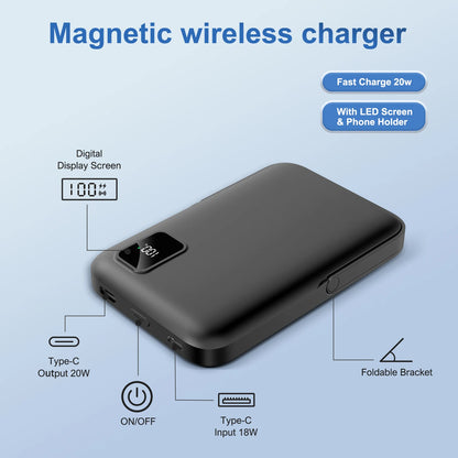 Magnetic Power Bank 10000mAh Wireless Charger 20W Fast Charging Portable External Battery Pack for iPhone 15/14/13/12 Series