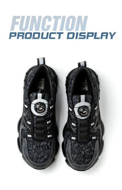 Slack-stab-proof work shoes with elastic buttons and lace-up