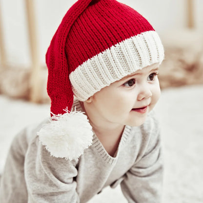 2025 Knitted Christmas Hats Cute Pompom Adult Kids Soft Beanie Hat New Year Party Kids Gift Navidad Noel Christmas Decoration