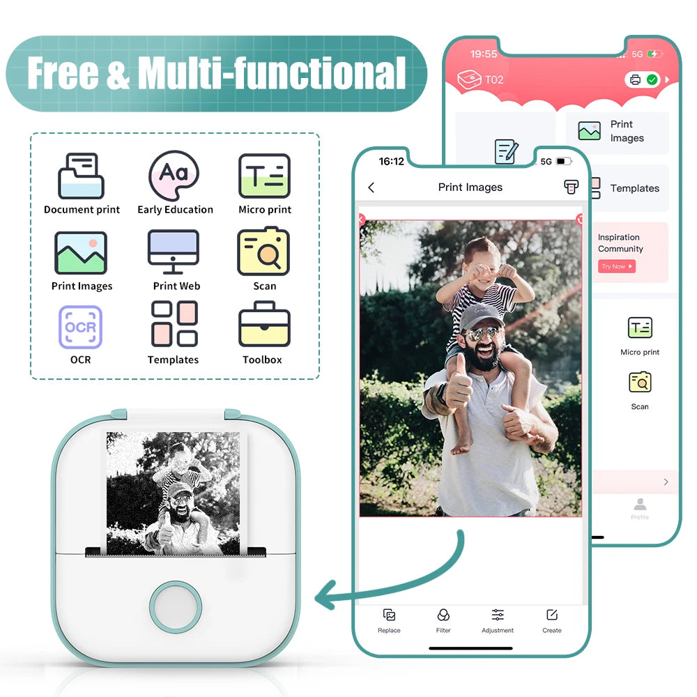Phomemo T02 Mini Pocket Printer – Bluetooth Thermal Label Maker