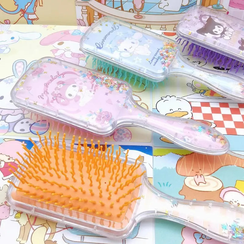 Kawaii Air Cushion Comb SanrioMy Melody Kuromi Cute Portable Massage Comb Cartoon Animation Girls Cute Comb Student Gift