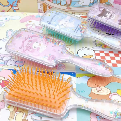 Kawaii Air Cushion Comb SanrioMy Melody Kuromi Cute Portable Massage Comb Cartoon Animation Girls Cute Comb Student Gift