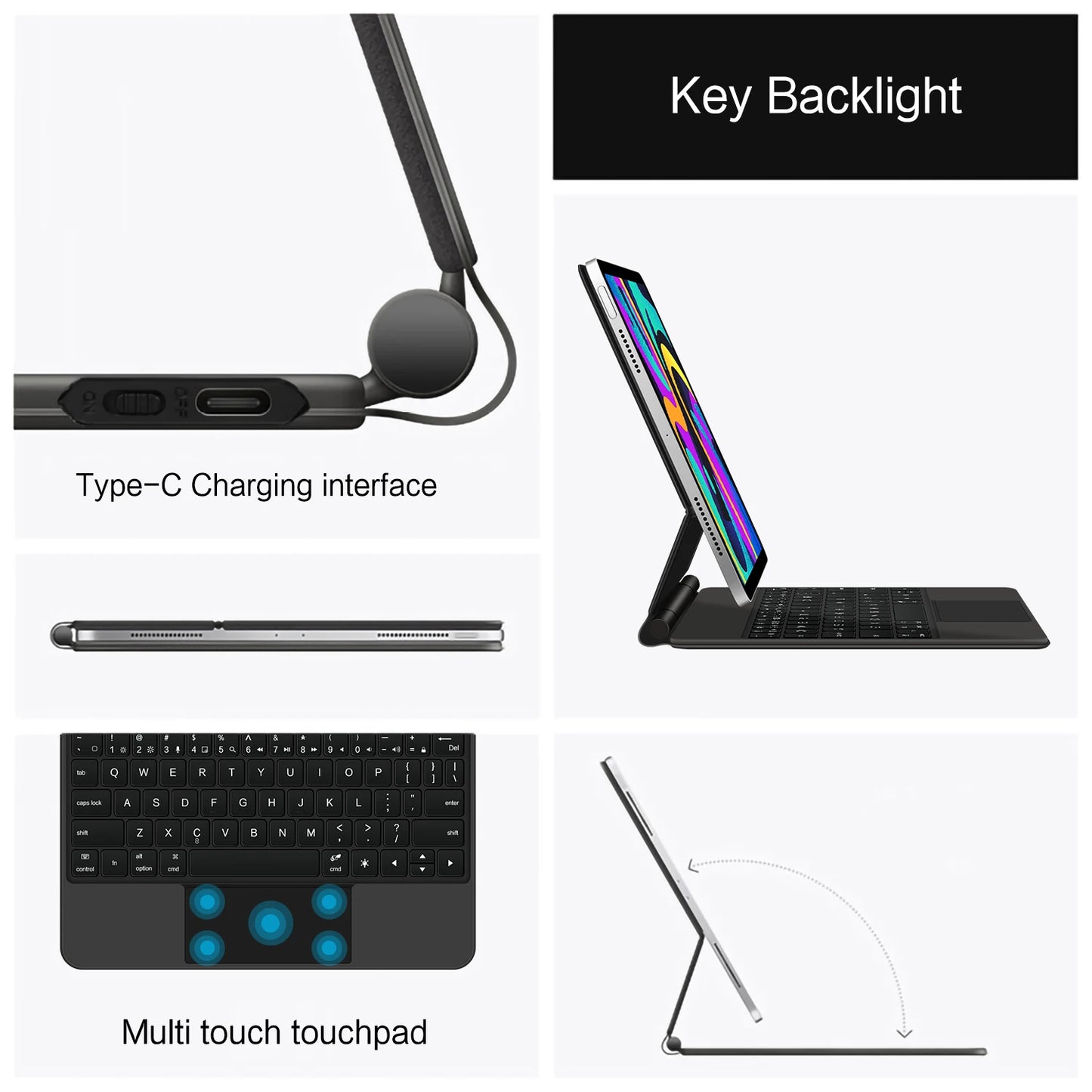 Magic Keyboard For iPad Pro 11 12.9 M4 2024 6th 5th 4th 3rd 2022 2021 2020 2018 M2 Air 4 5 10.9 10th Wireless Smart Cover Case