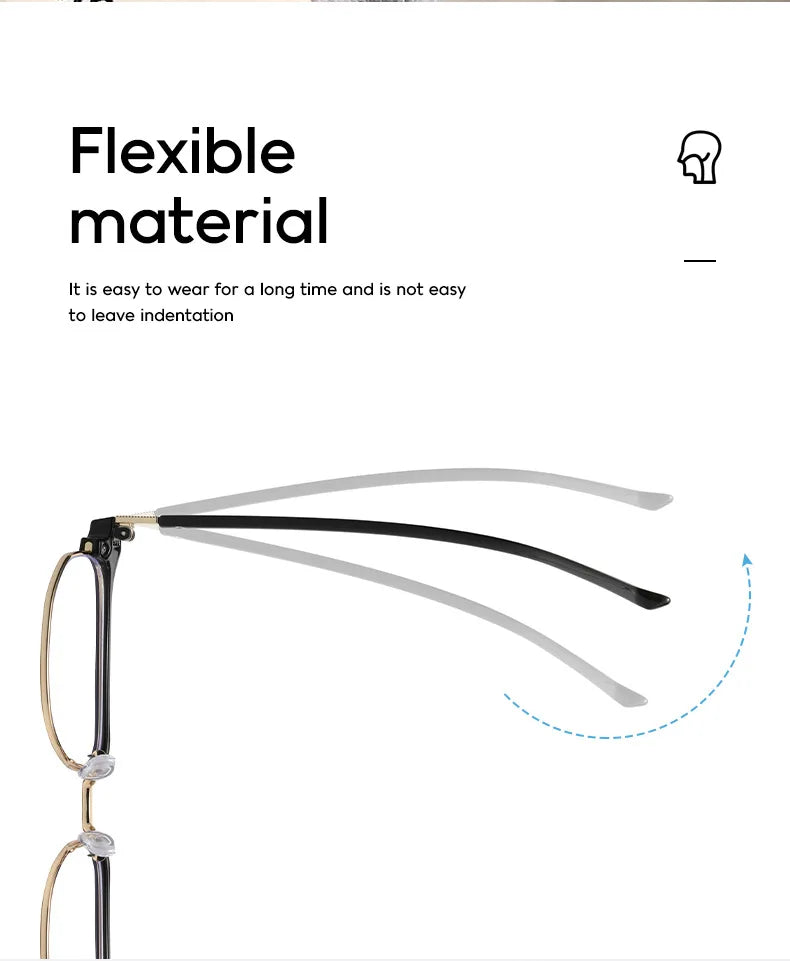 XJiea 2024 Photochromic Anti-blue Light Glasses Men Fashion Rectangle Semi Rimless Eyewear For Women Office Computer Goggle