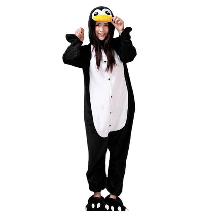 Animal Onesies Lion Tiger Leopard Wolf Fox Zebra Hippo Koala Bat Donkey Rabbit Chinchilla Frog Bee Penguin Dog Kigurumi Adult