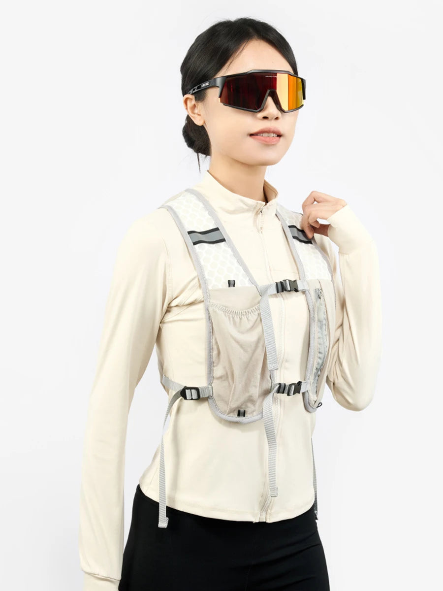 For Biking Running Storage Vest Lightweight Running Vest Reflective Hydration Water Chest Pack With Phone Storage Pocket