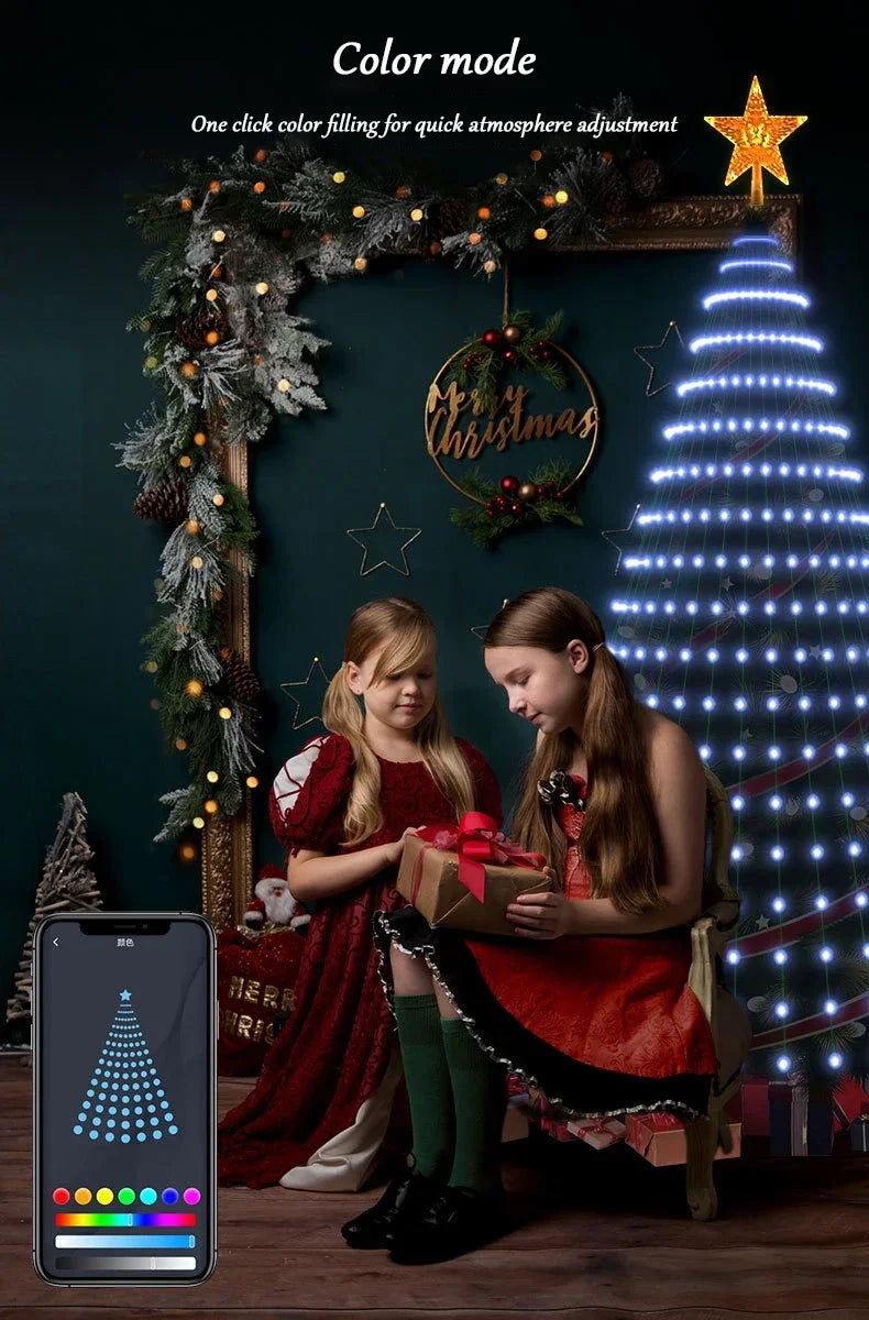 2.1M LED Christmas Tree Decorative Light Lntelligent IDeal LED APP Application Control DIY Lmage Light String for Quick Shipping