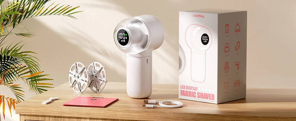 Fabric Shaver, 2 in 1 Rechargeable Lint Remover with Brush with Digital Display 3 Speeds Lint Shaver for Clothes Sofa Bedding