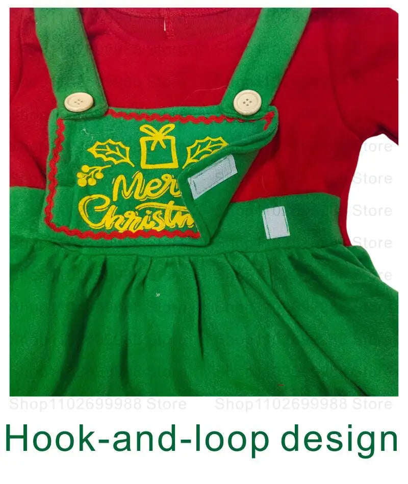 2025 Christmas Boys Cute Green Elf Costume New Year Family Party Festival Fancy Santa Claus Cosplay Outfit Set for Men Women