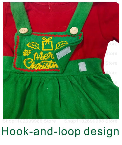 2025 Christmas Boys Cute Green Elf Costume New Year Family Party Festival Fancy Santa Claus Cosplay Outfit Set for Men Women