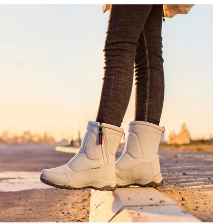 Large Size Winter Men's Boots Warm Plush Ankle Boots Sweat Wicking High-Top Warm Snow Boots Outdoor Sneakers Winter Men's Shoes