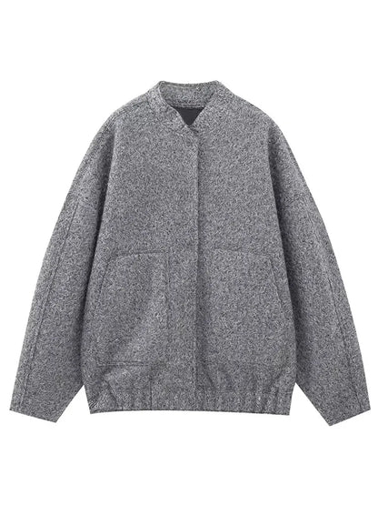 Women's Winter Casual Pocket Jacket – Solid Color, Cozy & Stylish | TRAFZA