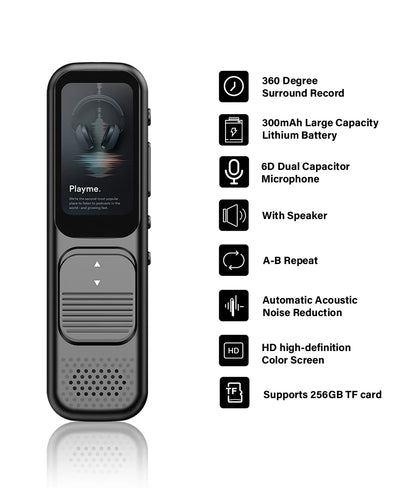Deelife Professional Digital Voice Recorder With Playback MP3 Music Player 64G Noise Reduction small sound recorder