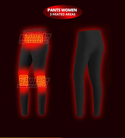 28 Areas Winter Motorcycle Heated Thermal Underwear Men's Women's Heated Jacket USB Heating Smart Pants Hiking Bike Camping Ski