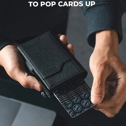 Pop up Card Wallet RFID Blocking Credit Card Holder Three Fold Wallet with Large Capacity