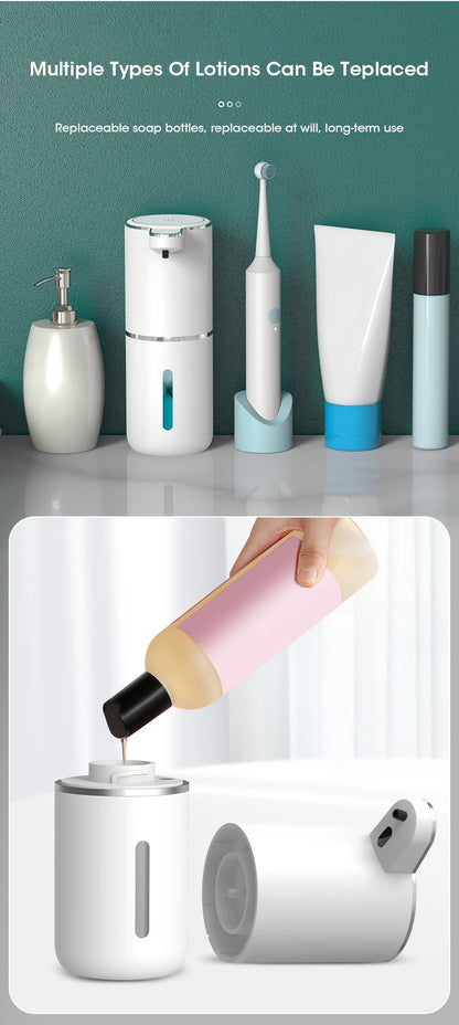 Automatic Soap Dispenser Touchless Foaming Soap Dispenser 380ml USB Rechargeable Electric 4 Level Adjustable Foam Soap Dispenser