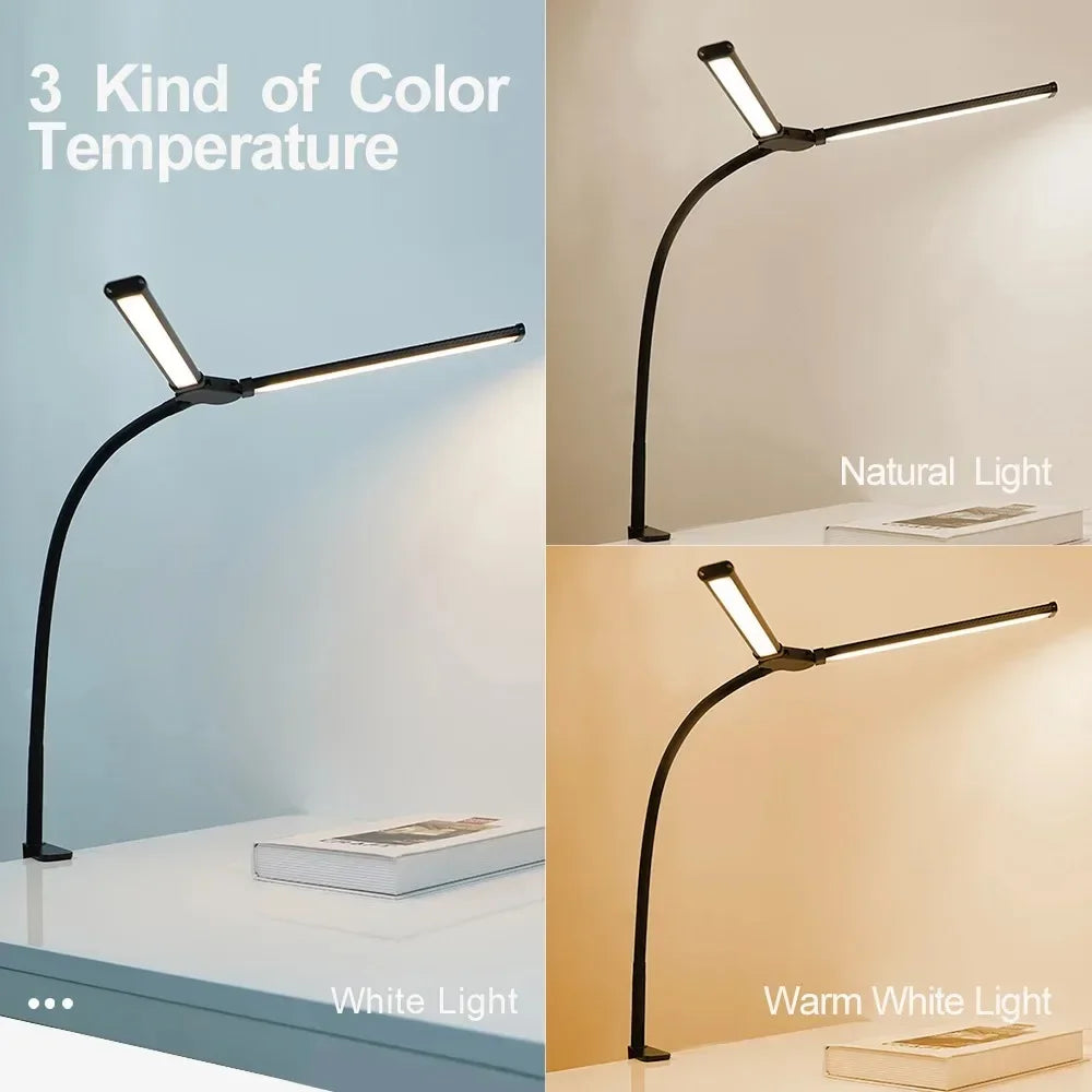 Double Single Head Led Clip Desk Lamp Dimmable Computer Table Lamps Monitor Light Architect Table Lamp for Office Reading Lights