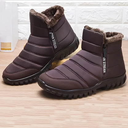 Men's sneakers Warm Cotton Zipper Snow Ankle Boots, casual shoes designer shoes Waterproof Snow Boots free shiping shoe