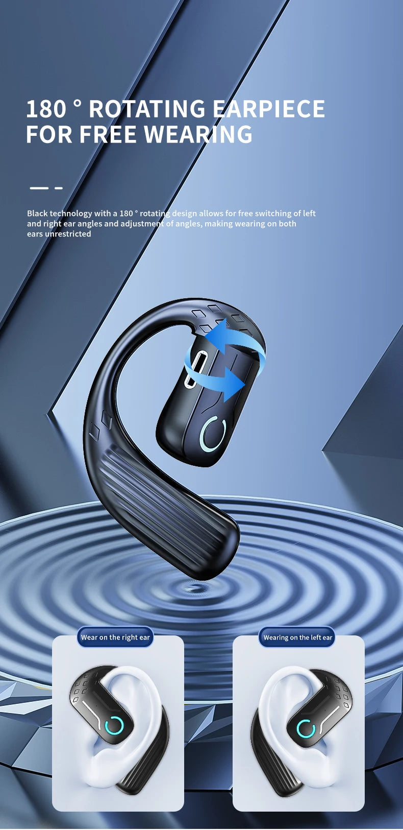 Wireless Bluetooth Headphones With Microphone Bone Conduction Earphones Handsfree Noise Canceling Headset For Driving Audifonos