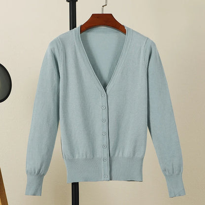 Black Cropped Cardigan Female Clothing Jersey Blouses Women's Coat Spring 2025 Long Sleeve Top Korean Fashion Knitted Sweater