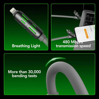 4-in-1 Fast Charging Cable 240W – USB-C, Lightning, USB-A