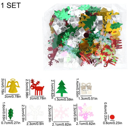 15g/bag Christmas Sequin Confetti Xmas Tree Snowflake Table Confetti 2024 Christmas Party Decoration for Home 2025 New Year Gift