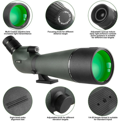 25-75x80 Zoom Spotting Scope with Tripod & Phone Mount