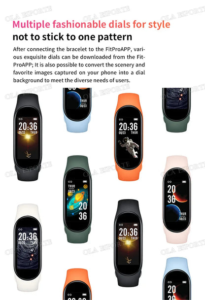 M7 Smartwatch Heart Rate Blood Pressure Monitoring Smart Watch Men Women Fitness Tracker Watch Waterproof Sports Smart Wristband