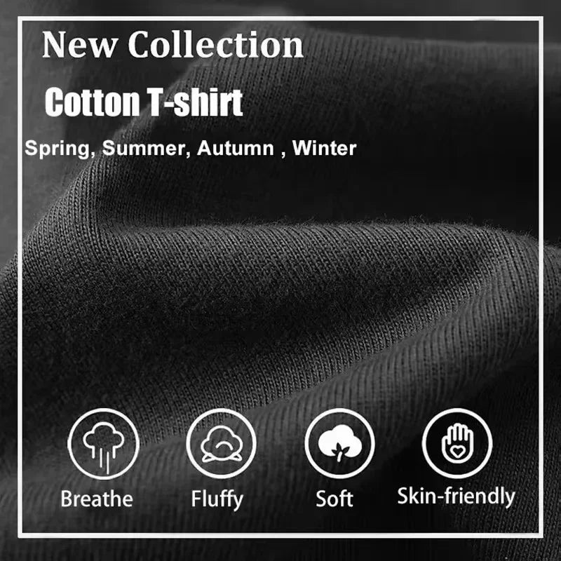 Chiikawa Cartoon Print 100% Cotton Short Sleeve Round Neck Women's T-shirt Trendy Summer Cute Loose Fashion Women's T-shirt