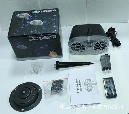 Christmas Snowfall Projector Light Owl Shape Outdoor Highlight Landscape Dynamic LED Snowflake Projection Lamp for New Year Lamp