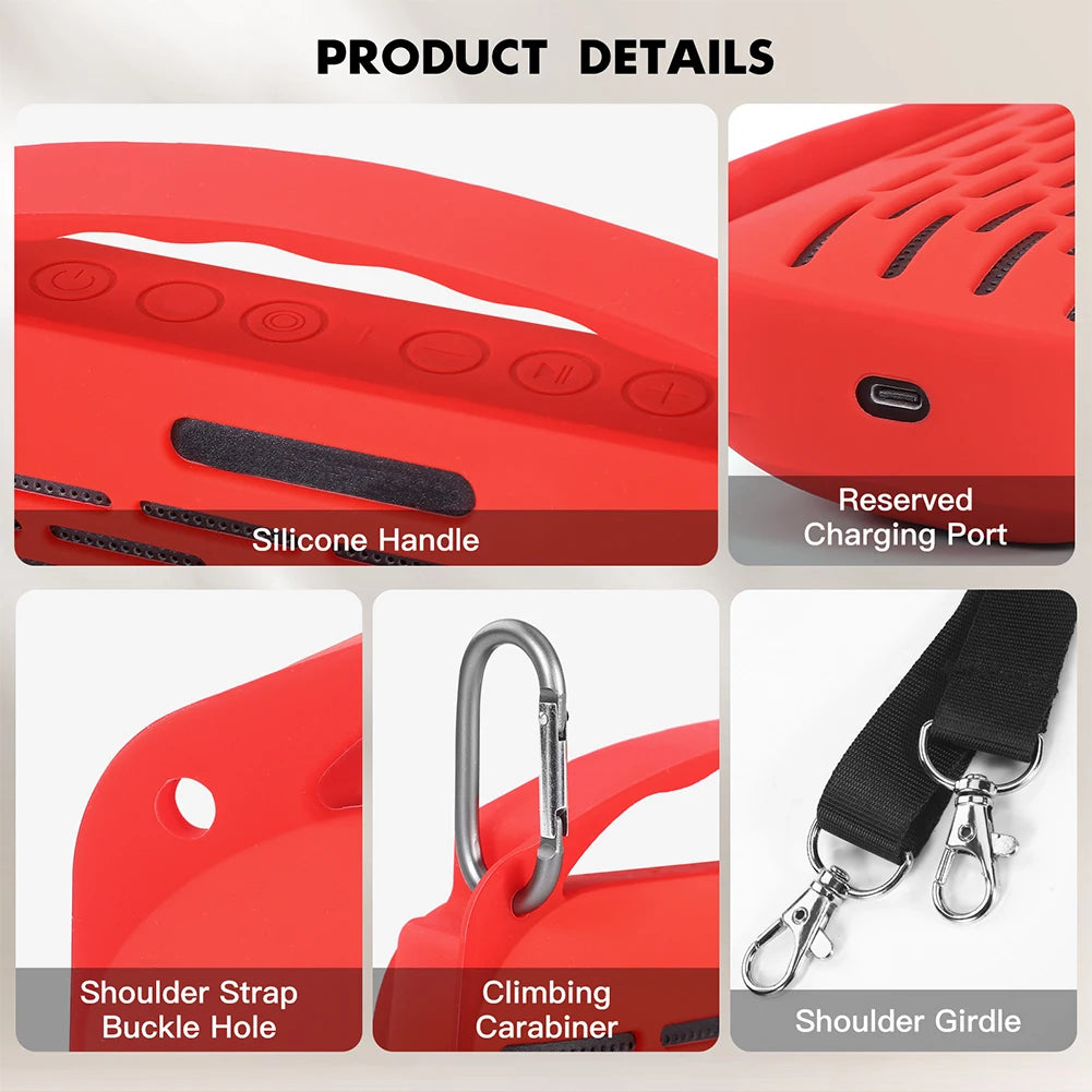 Silicone Case Cover for Bose SoundLink Flex 2nd Gen Speaker Travel Protective Carrying Case Pouch with Handle & Shoulder Strap