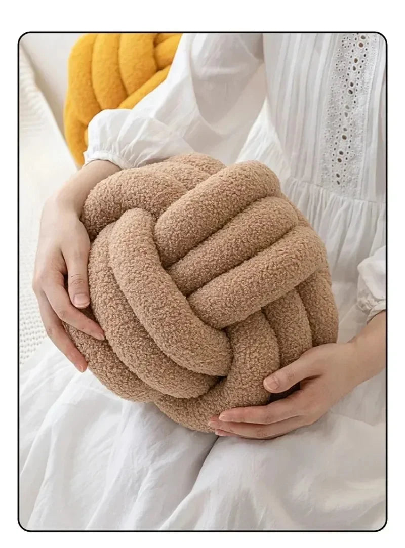 Aesthetic Knot Globe Plush Cushion Nordic Ball Stuffed Pillow Sofa Decorative Throw Pillow Soft Sleeping Back Cushion Decor