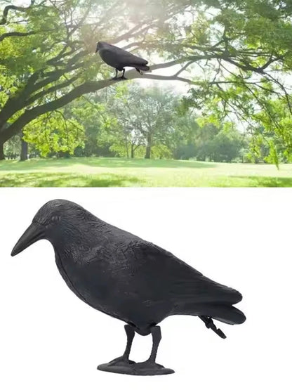 1PC Crow Decoration Simulation Plastic Crow Decoration With Footposts Courtyard Garden