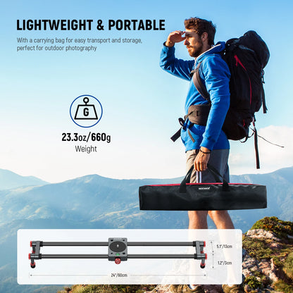 NEEWER 60cm Carbon Fiber Camera Slider with Ball Head