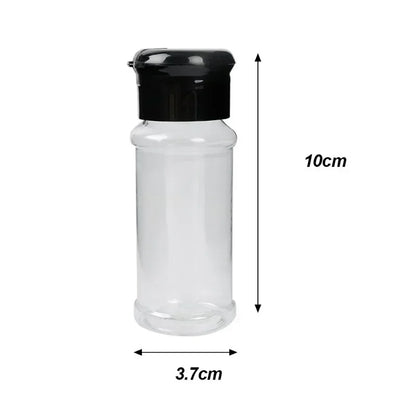 Compact Plastic Spice Shaker Bottles – Portable 100ml Seasoning Jars for Kitchen & BBQ